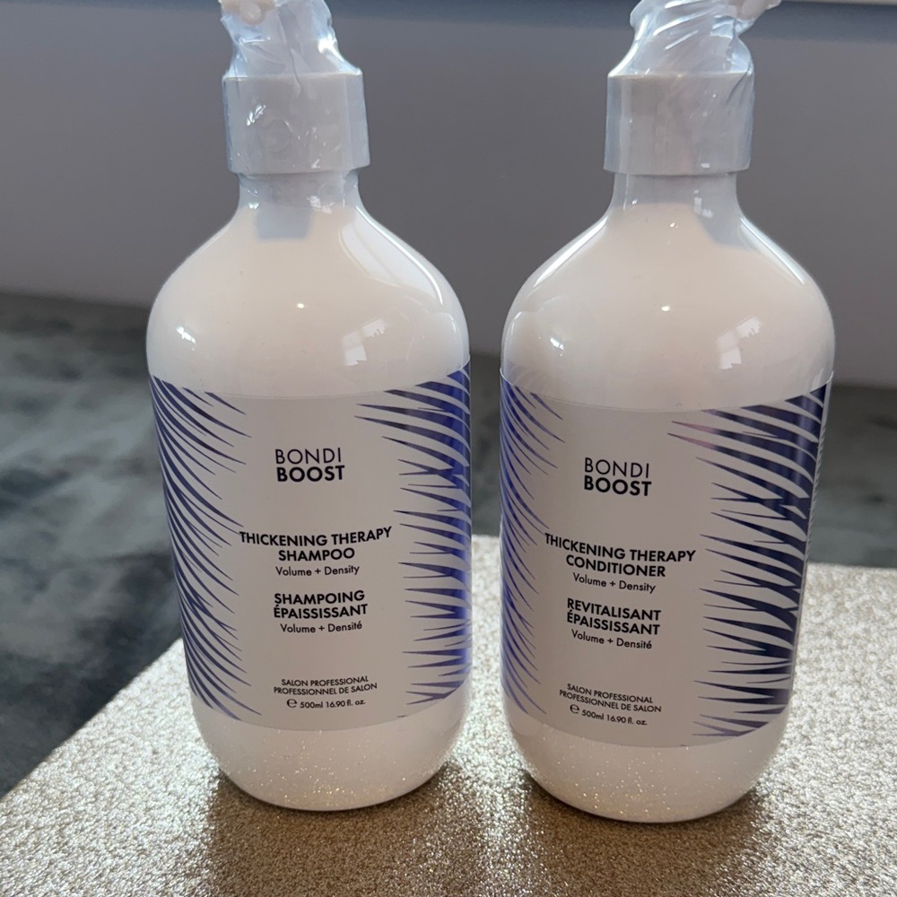 BondiBoost Thickening Therapy Shampoo & Conditioner - White with Purple Details